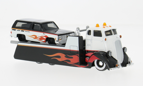 FORD Coe Flatbed + CHEVROLET K5 Blazer (1979), white/black