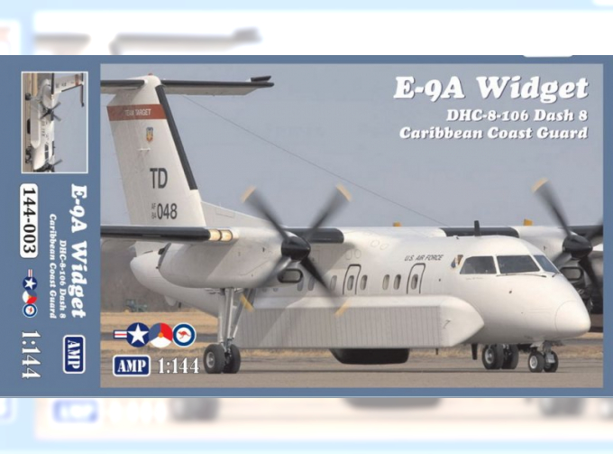 Сборная модель Самолет наблюдения E-9A Widget/DHC-8-106 Dash 8 (Карибская береговая охрана)