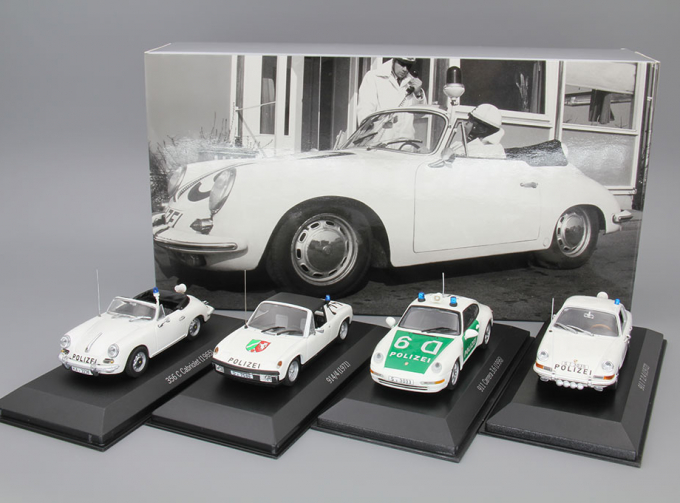 Набор моделей полицейских автомобилей Porsche History Collection Police Cars Blanc