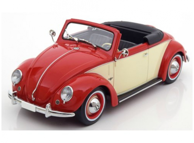 Volkswagen Hebmueller Cabrio 1949 красный с бежевым