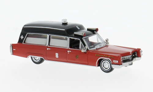 CADILLAC Miller Meteor Ambulance Chicago Fire Dept. (1966), black/red
