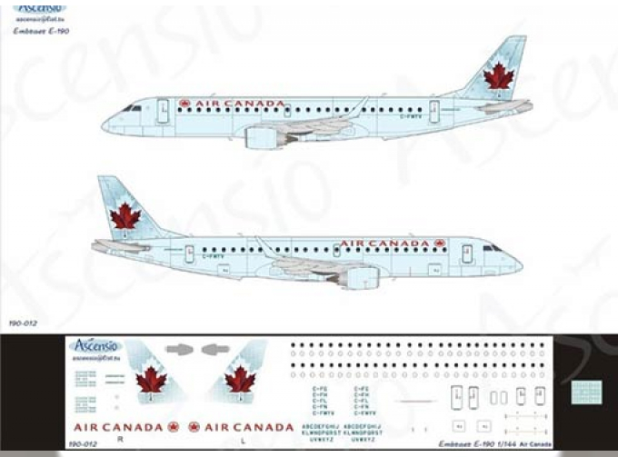 Декаль на самолет Embraer 190 Air Canada