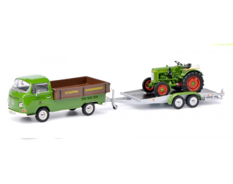 Volkswagen T2a Westfalia pick-up with trailer and Fendt Dieselroß "Fendt Service"