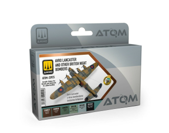 Набор красок ATOM Авро Ланкастер и другие ночные бомбардировщики / Avro Lancaster and other Night Bombers Set