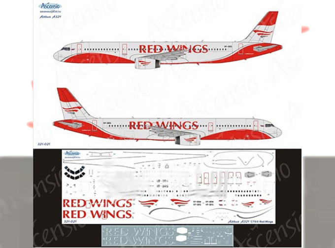 Декаль на самолёт A321 (Red Wings)