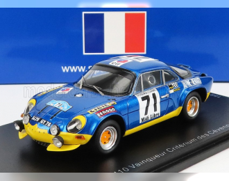 RENAULT Alpine A110 1600s N71 Winner Rally Criterium Des Cevennes (1971) B.Darniche - A.Mahe, Blue Met Yellow