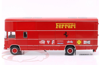 OM FIAT 150 Rolfo Scuderia Ferrari Race Car Transporter of the 70s  (1967), red