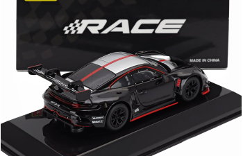 PORSCHE 911 992 Gt3 R N 0 Racing Base Coupe (2023) - Con Vetrina - With Showcase, Black