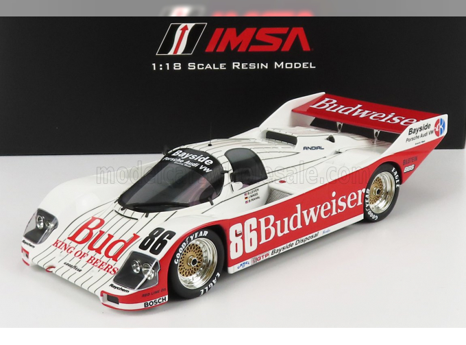 PORSCHE 962 2.8l Turbo N 86 Team Bud Bayside Disposal Racing Winner 12h Sebring (1987) J.Mass - B.Rahal, White Red