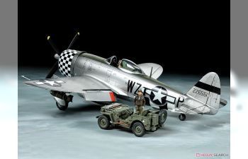 Сборная модель P-47D Thunderbolt Bubbletop W/1/4-Ton 4X4 Light Vehicle