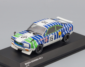 MAZDA Savanna RX-3 Racing #15, white / blue / green