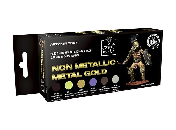 Набор акриловых красок Art color Non Metallic Gold, 6 шт.