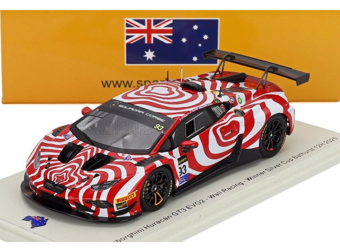 LAMBORGHINI Huracan Gt3 Evo2 Team Wall Racing №93 12h Bathurst (2025) Tony D'alberto - Adrian Deitz - Grant Denyer - Brendon Leitch, Red White