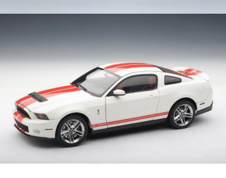 FORD SHELBY GT500 2010, PERFORMANCE WHITE/RED STRIPES