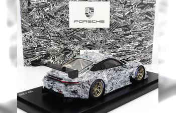 PORSCHE 911 992 Gt3 R Coupe Test Car Erlkoning (2022) - Con Vetrina - With Showcase, White Black