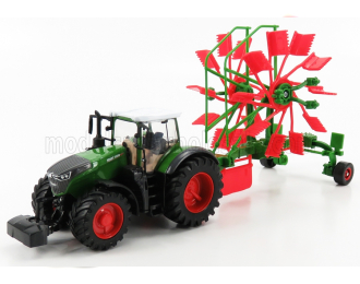 FENDT Vario 1050 Tractor With Whirl Rake Trailer (2016), Green Grey Red