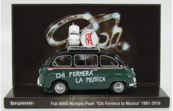 FIAT 600D MULTIPLA 50th ANNIVERSARIO POOH 1966-2016 (DAL VIDEO CHI FERMERA LA MUSICA 1981) TV SERIES, GREEN BLACK