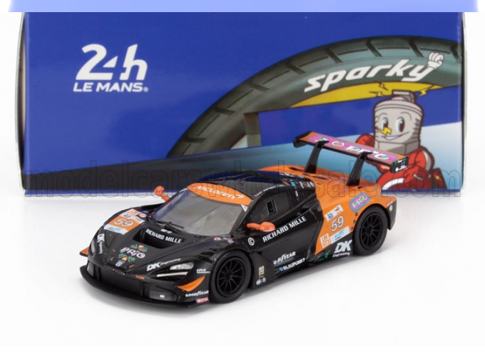 McLAREN 720s Gt3 Evo M840t 4.0l V8 Turbo Team United Autosports №59 24h Le Mans (2024) Nicolas Costa - James Cotingham - Gregoire Saucy, Black Orange