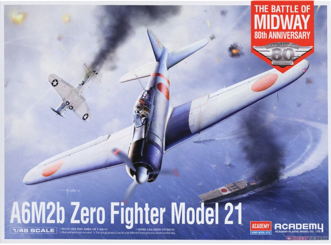 Сборная модель Mitsubishi A6M2b Zero Fighter Model 21 The Battle of Midway