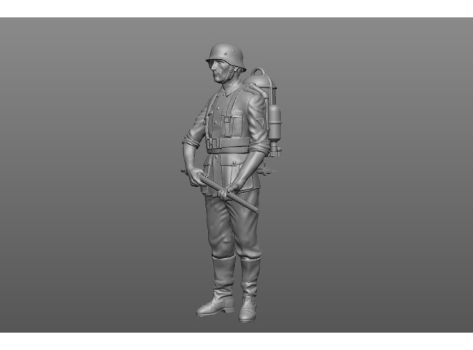 Фигурка Немецкий солдат с огнемётом (под покраску)