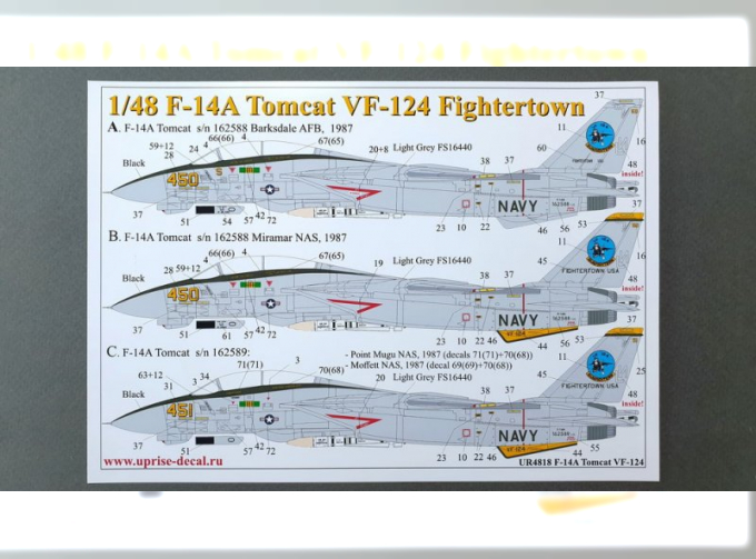 Декаль для F-14A Tomcat VF-124