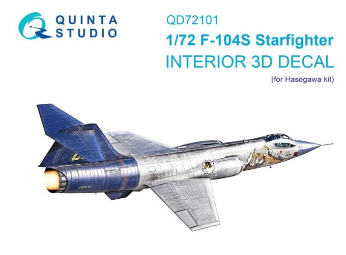 3D Декаль интерьера кабины F-104S (Hasegawa)