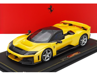 FERRARI F80 (2024) - Silver Rims - Con Vetrina - With Showcase, Giallo Tristrato - Yellow Met Black