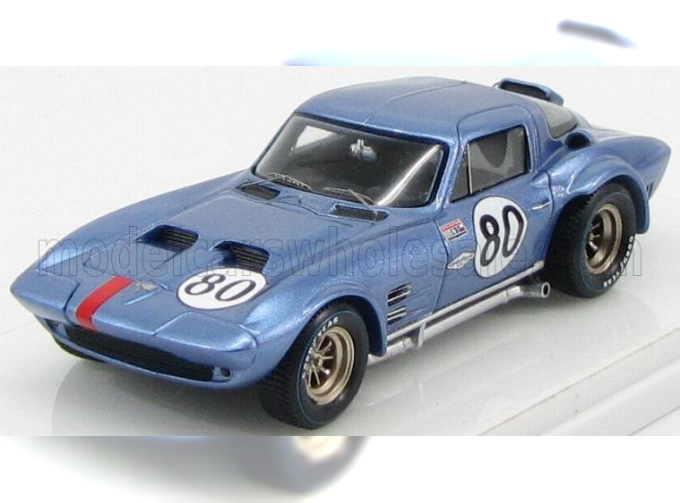 CHEVROLET Corvette Grand Sport Coupe Team Mecom Racing №80 Nassau Speedweek (1963) D.Thompson, Light Blue Met Red