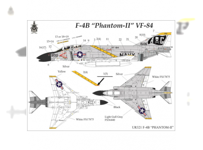 Декаль для F-4B Phantom-II VF-84, без тех. надписей