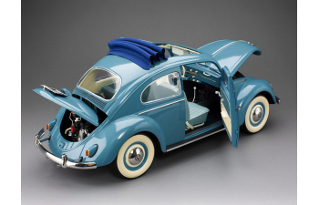 VOLKSWAGEN Beetle Saloon with open roof (1958), fjord blue