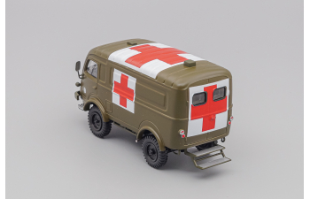 RENAULT 1000 Kg Goelette R2087 Ambulance Military (1956), military green, Véhicules Militaires Français #1