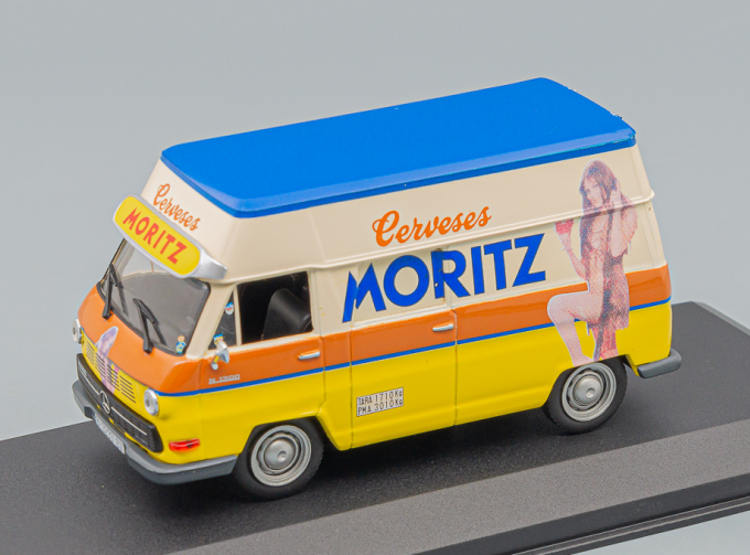 MERCEDES-BENZ 1300 Van Cerveza Moritz - Birra Beer - (1976), Yellow Brown Cream