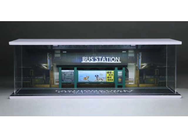 Diorama Bus station with light, various