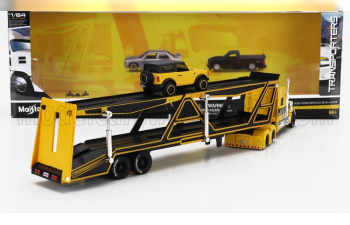 INTERNATIONAL Lonestar Truck Car Transporter With Ford Bronco Wildtruck (2021), Yellow Black