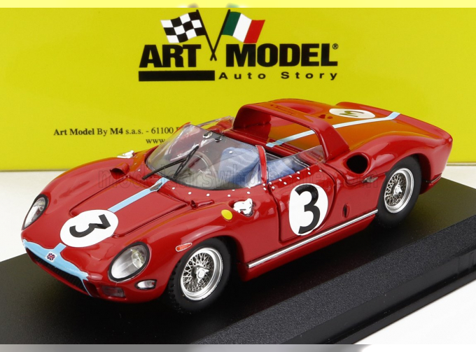 FERRARI 330p Spider N3 Winner Tourist Trophy (1964) G.Hill, Red Light Blue