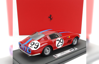 FERRARI 275 Gtb 3.3l V12 Team Maranello Concessionaires №29 24h Le Mans (1966) Piers Courage - Roy Pike - Con Vetrina - With Showcase, Red