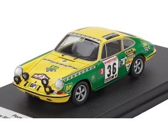 PORSCHE 911 S (night Version) N 36 Rally Tour De Corse (1972) Thierry Sabine - Jean-pierre Peyroux, Yellow Green