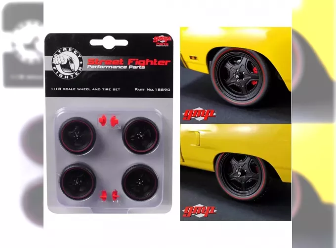 Street Fighter 5-Spoke Wheel and Tire Set - Satin Black