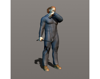 Фигура Механик с ломом, окрашенная