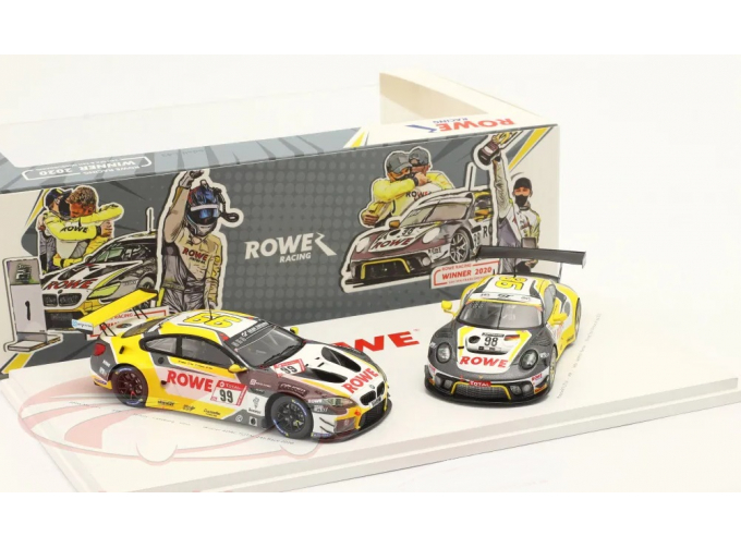 Набор из двух моделей PORSCHE 911 GT3 R #98 & BMW M6 GT3 #99 #98 E. Bamber, N. Tandy, L. Vanthoor & #99 A. Sims, N. Catsburg, N. Yelloly Winner 24h Spa &Winner 24h Nürburgring (2020)