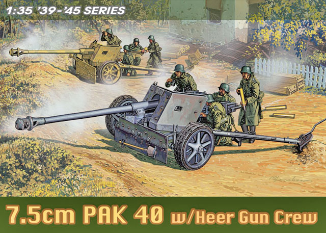 Сборная модель 7.5cm PaK 40 w/Heer Gun Crew