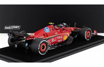 FERRARI F1 Sf-24 Team Scuderia Ferrari №55 2nd Abu Dhabi Gp (2024) Carlos Sainz - Last Ferrari Race - Con Vetrina - With Showcase, Red White Black
