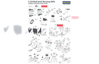 Набор для доработки Red Bull Racing RB8 для моделей R（PE+Metal parts+Resin）