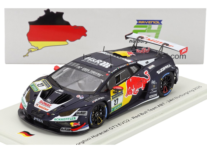 LAMBORGHINI Huracan Gt3 Evo Ii Team Red Bull Abt №27 24h Nurburgring (2025) Mirko Bortolotti - Daniel Juncadella - Jordan Pepper, Black