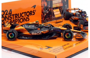 Набор из двух модели McLAREN MCL38 Winner Lando Norris & 10th Oscar Piastri Abu Dhabi GP Constructors' World Champion Formula 1  (2024)