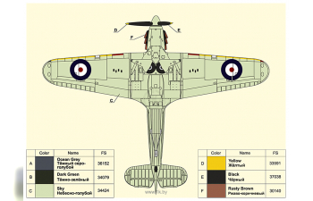Сборная модель Английский истребитель "Си Харрикейн"