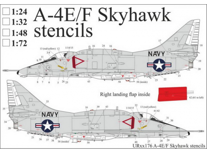 Декаль A-4E/F Skyhawk stencils