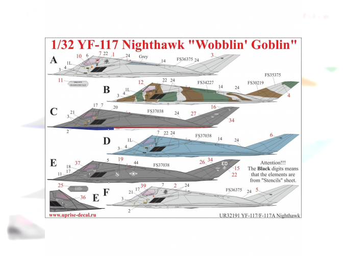 Декаль для YF-117 Nighthawk "Wobblin' Goblin"