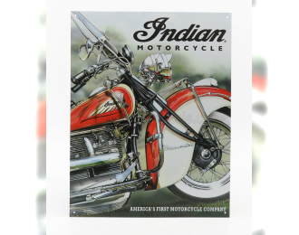 ACCESSORIES Metal Plate - Indian America's Pioneer, Grey Red Blue