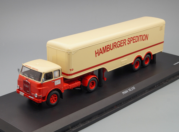 MAN 10.210 Truck Hamburger Spedition, beige / red